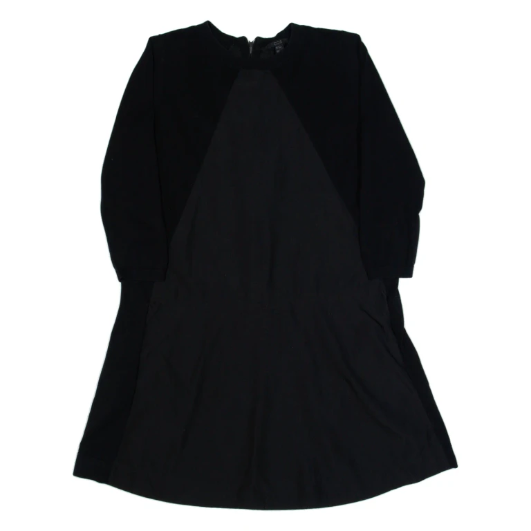COS Womens Skater Dress Black Long Sleeve Knee Length XS