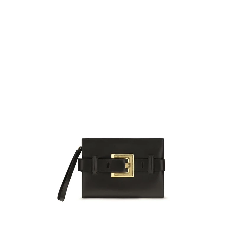 Balmain Black Lamb Ovis Aries Clutch Bag - Women