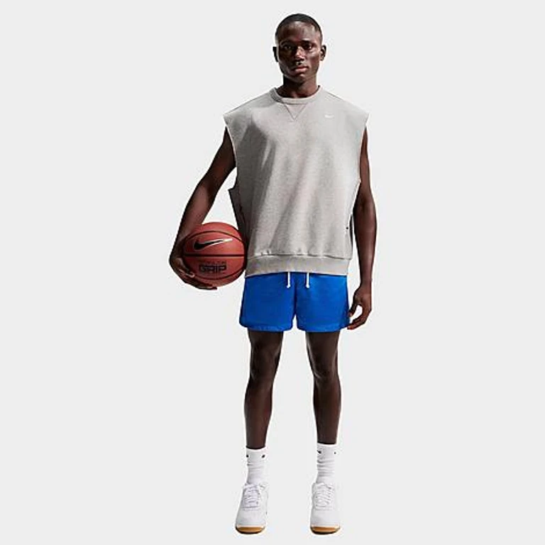 Nike Men's Standard Issue 5" Practice Mesh Basketball Shorts in Pacific Blue/Pale Ivory Size: XS