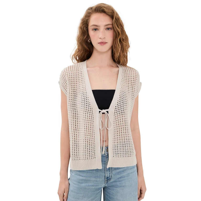 Splendid Simona Tie Front Cardigan Light Fawn M