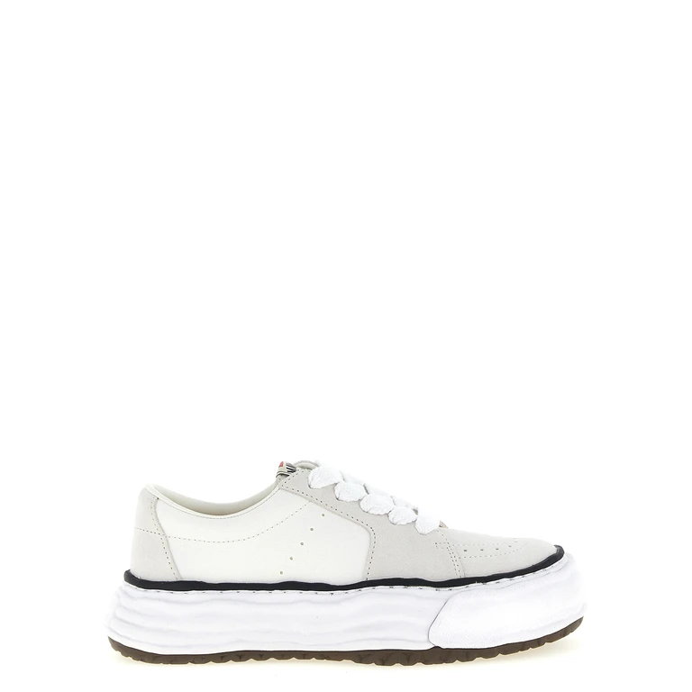 White Cowhide Platform Sneakers - Men