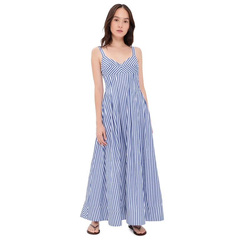 La Ligne Madeline Dress Cobalt/White 14