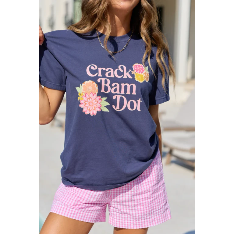 Crack Dot Bam Navy Graphic Tee