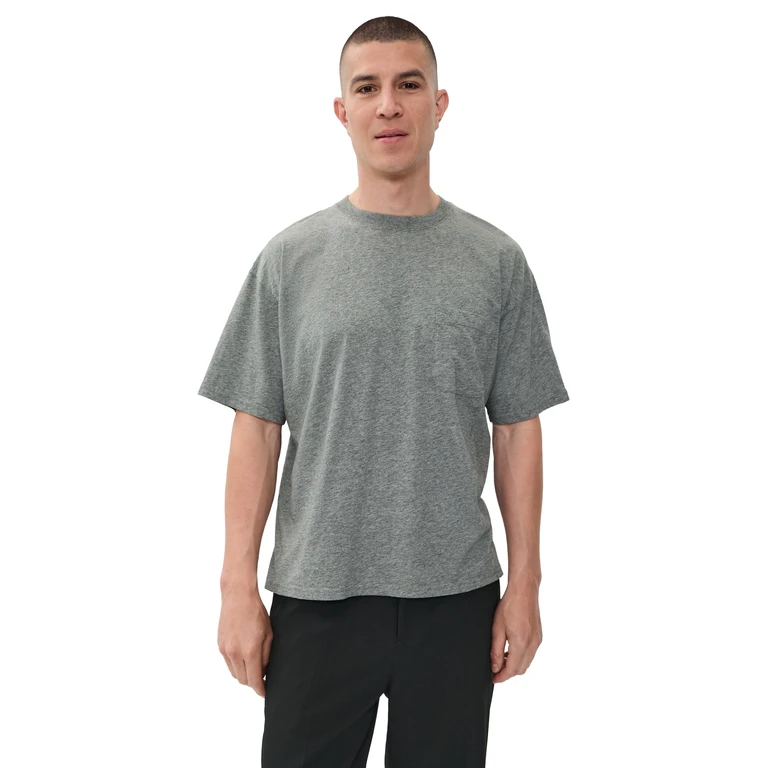 FRAME Relaxed Pocket Tee Light Grey Melange XL