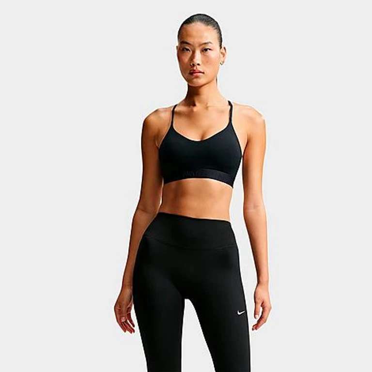 Nike Women's Dri-FIT Indy Light Support Padded Adjustable Sports Bra in Black Size: XXS