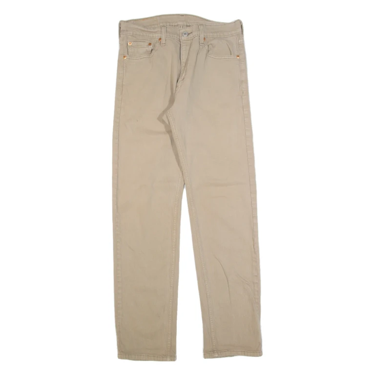 LEVI'S 505 Mens Trousers Beige Regular Tapered W30 L32