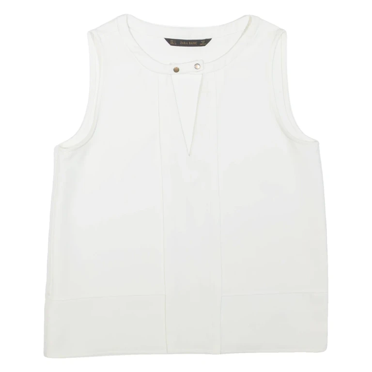 ZARA Womens Top White Sleeveless S