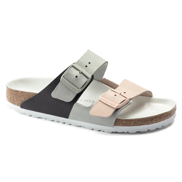 Arizona Split Nubuck Leather Mineral / Light Rose Sandals
