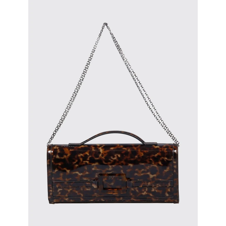 Tortoiseshell Print Lambskin Leather Clutch with Buckle (RBWAORC2200VMY0ZIH)