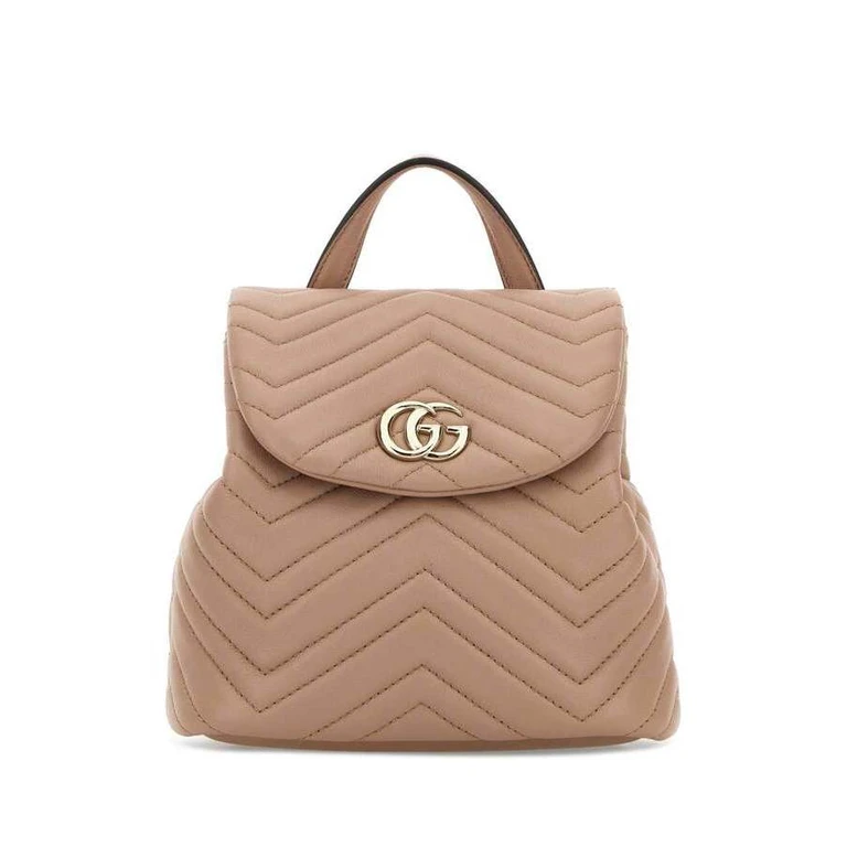 Pink Leather Mini Gg Marmont Backpack Cameoxdafne Zaini