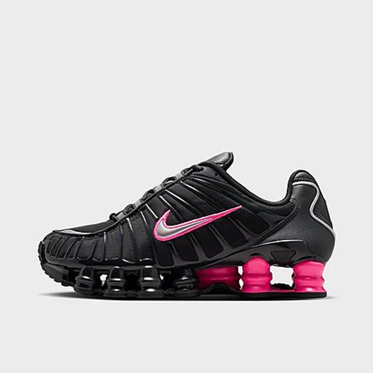 Nike Women's Shox TL Casual Shoes in Off Noir/Hyper Pink/Metallic Silver Size: 5.0
