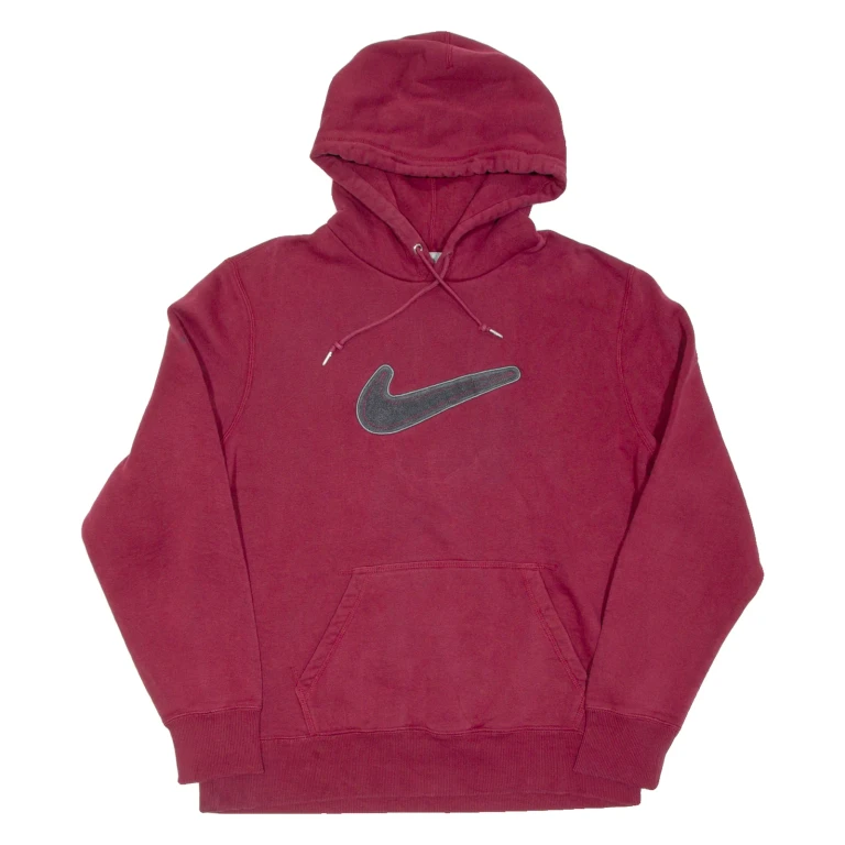 NIKE Womens Maroon Hoodie Pullover L