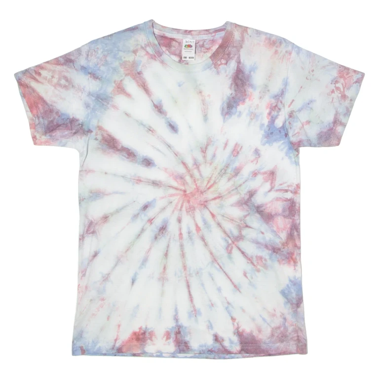 FRUIT OF THE LOOM Boys Tie Dye T-Shirt Blue Crew Neck 12-13Y