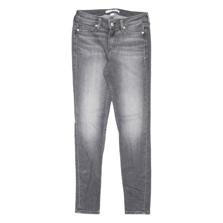 CALVIN KLEIN JEANS Womens Jeans Grey Slim Skinny Stone Wash W28 L30