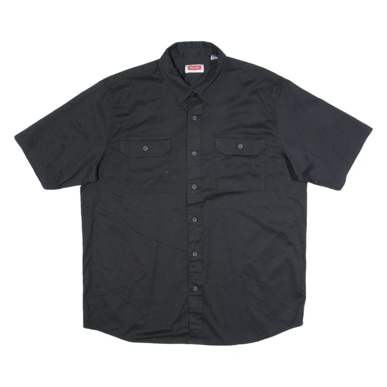 WRANGLER Mens Plain Shirt Black L