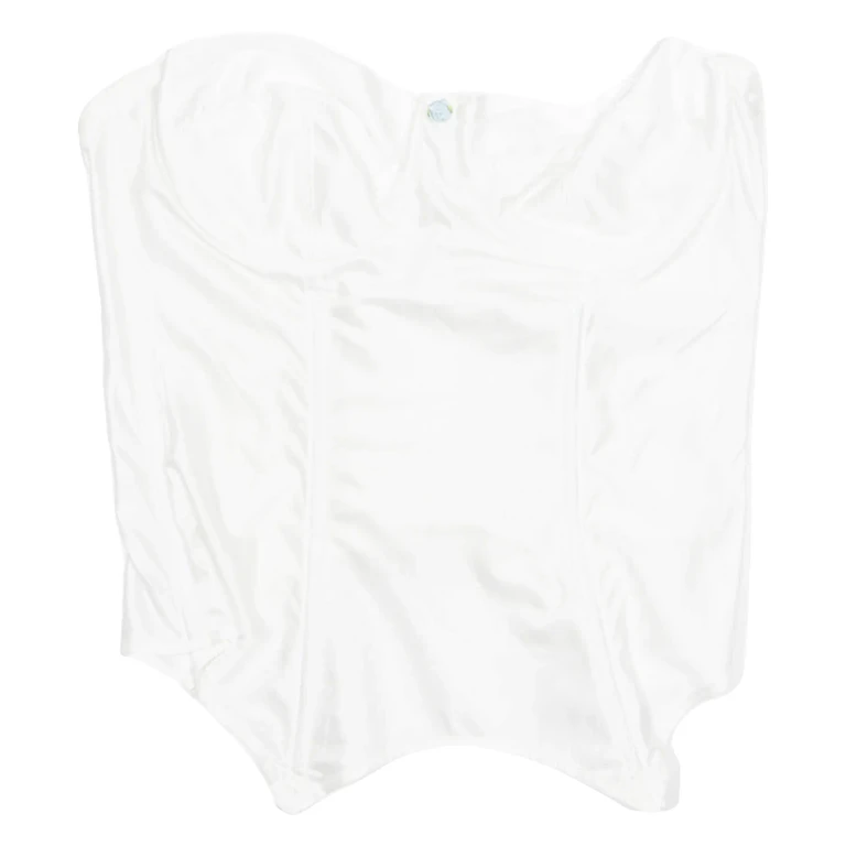 Womens Corset White Strapless XS