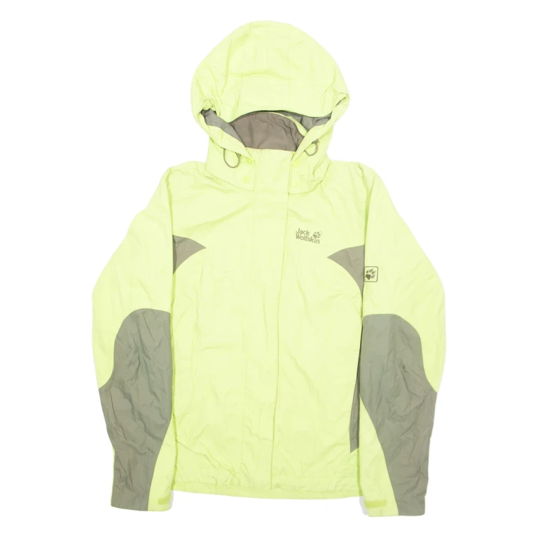 JACK WOLFSKIN Womens Rain Jacket Green Hooded UK 10