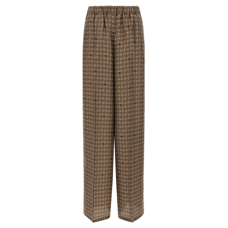 Max Mara Brown Silk Casual Pants - Women