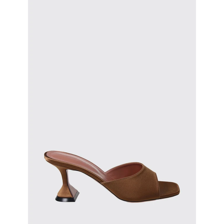 Heeled Sandal Woman color Brown (LUPITASLIPPER70SATINMOCHA)