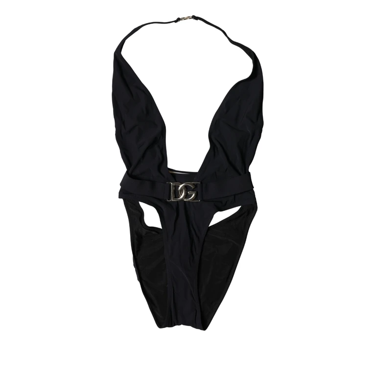 Dolce & Gabbana Black Dg Nylon One-Piece Swimsuit Swimwear Elastane Clothing - Women