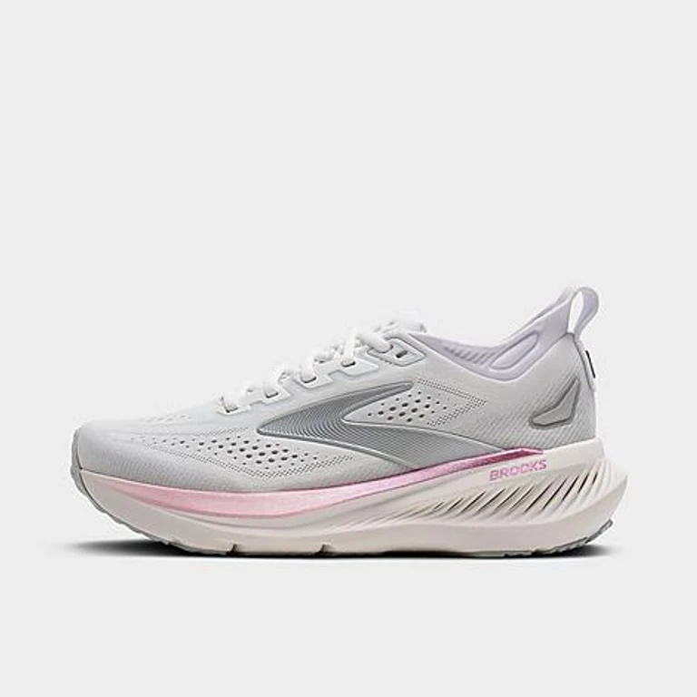 Women's Glycerin 23 Running Shoes (Wide Width) in White/Harbor Mist/Metallic Size: 6.0