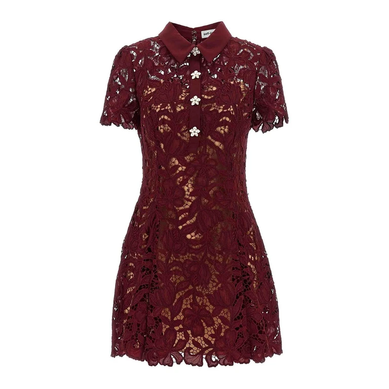 Self Portrait Robe Courte - Rouge Brun (PF26111SA)