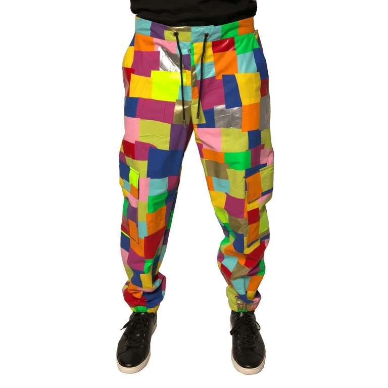 Dolce & Gabbana Multicolor Cotton Patchwork Men Cargo Pants - Men