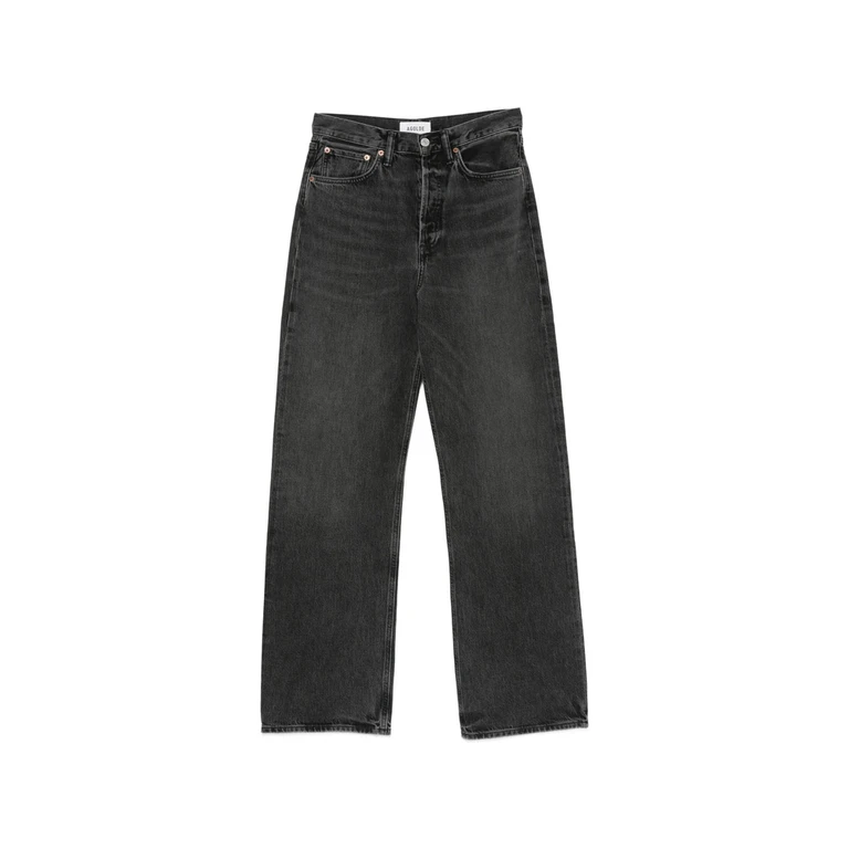 Faded-effect Wide-leg Jeans