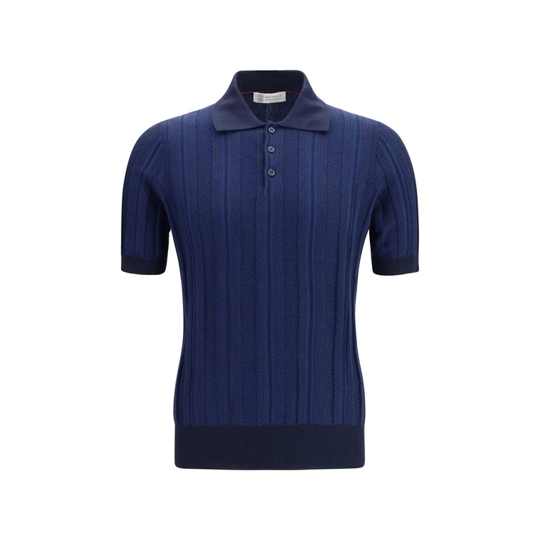 Brunello Cucinelli Blue Cotton Polo Shirt - Men
