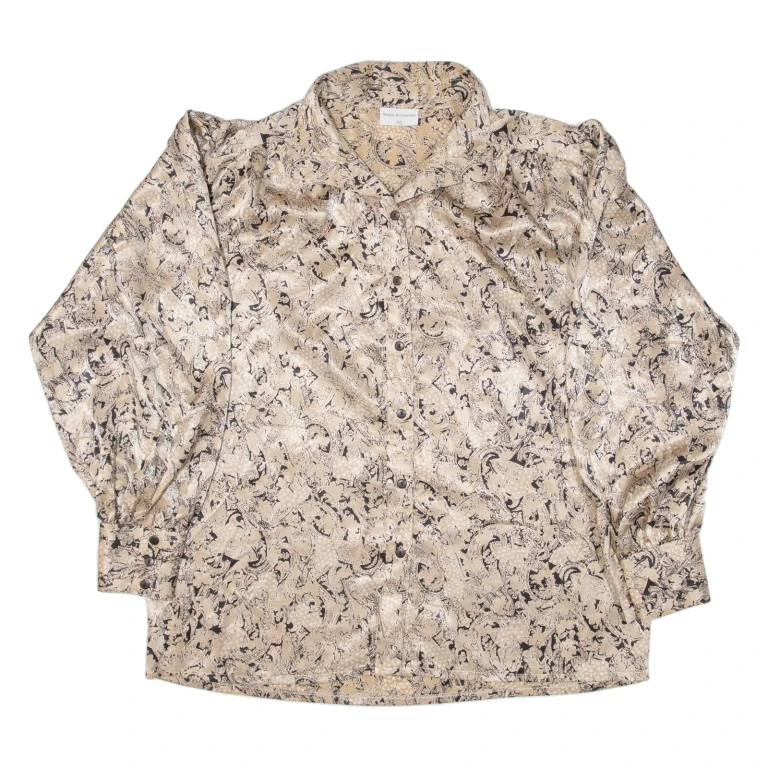 SERGIO DI LAURENTI Womens Shirt Gold Paisley Long Sleeve L