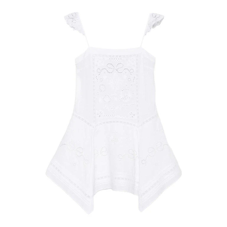 Self Portrait Robe Au Genou - Blanc (AC26005S)