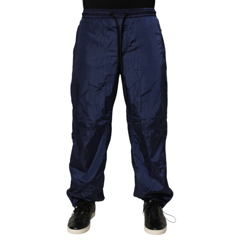 Blue Nylon Straight Jogger Sweatpants Pants - Men