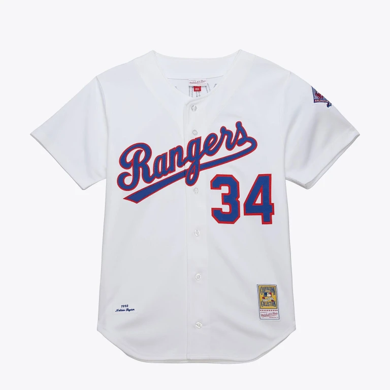 Men's MLB White Jersey Rangers 1993 Nolan Ryan Jerseys