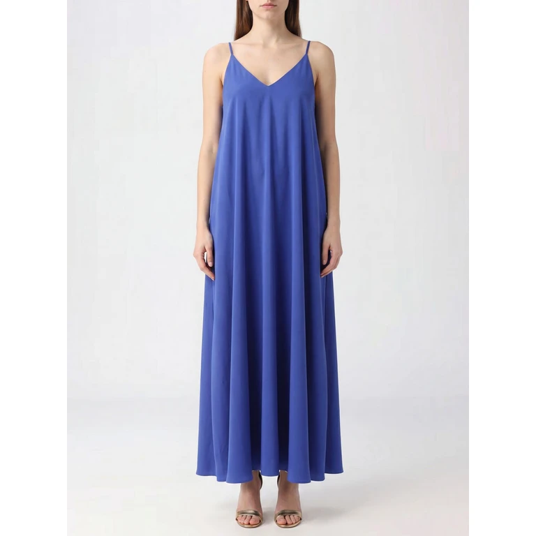 V-Neck Crêpe Midi Slip Dress (26EAL121640063)