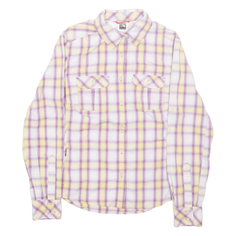 THE NORTH FACE Outdoor Womens Shirt Purple Check Long Sleeve S