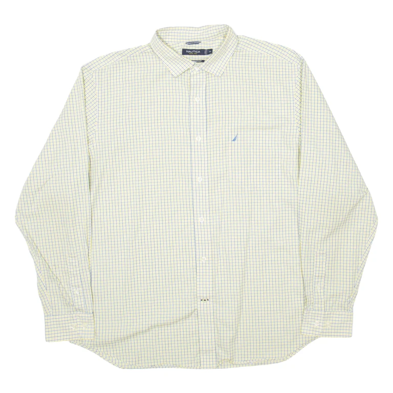 NAUTICA Mens Shirt Yellow Check Long Sleeve XL