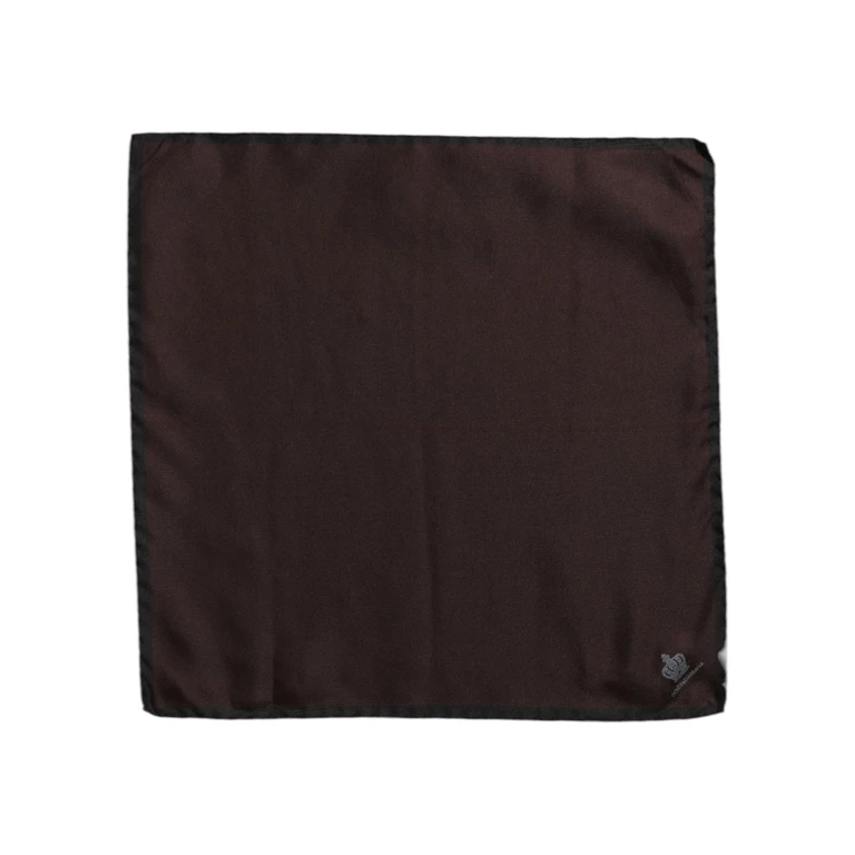 Dolce & Gabbana Brown Dg Crown Silk Square Men Foulard Scarf - Men