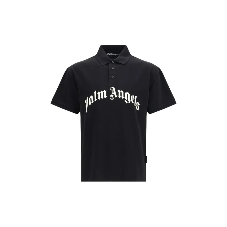 Palm Angels Black Cotton Polo Shirt - Men