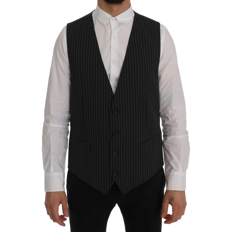 Dolce & Gabbana Gray Wool Stretch Vest Clothing - Men