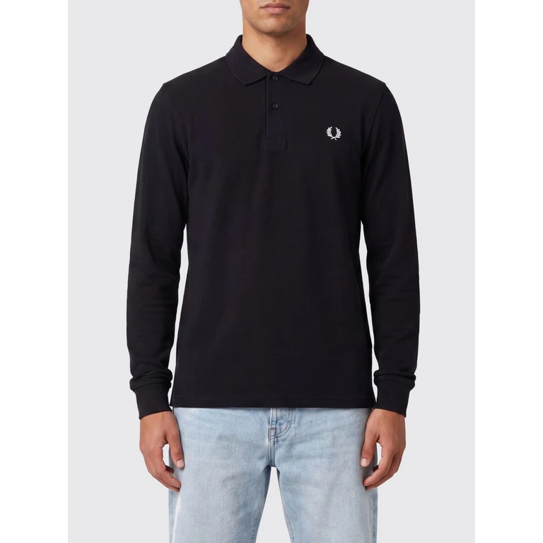 Long-Sleeved Piqué Cotton Polo Shirt With Embroidered Logo (M6006350350)
