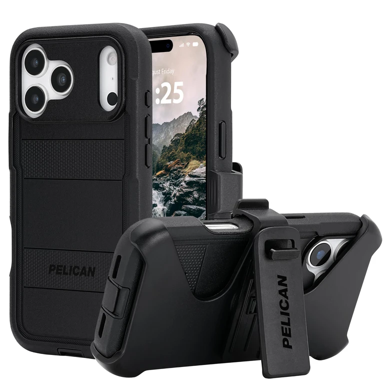 Voyager iPhone 17 Pro Max Case [Compatible with MagSafe] Rugged Phone Case w/ 24ft Military-Grade Drop Protection - Heavy Duty Phone Cover w/Belt Clip Holster for iPhone 17 Pro Max - Black