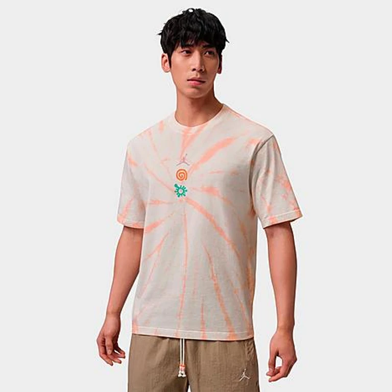 Nike Men's Jordan Brooklyn Tie-Dye Festival T-Shirt in Sail Size: XS