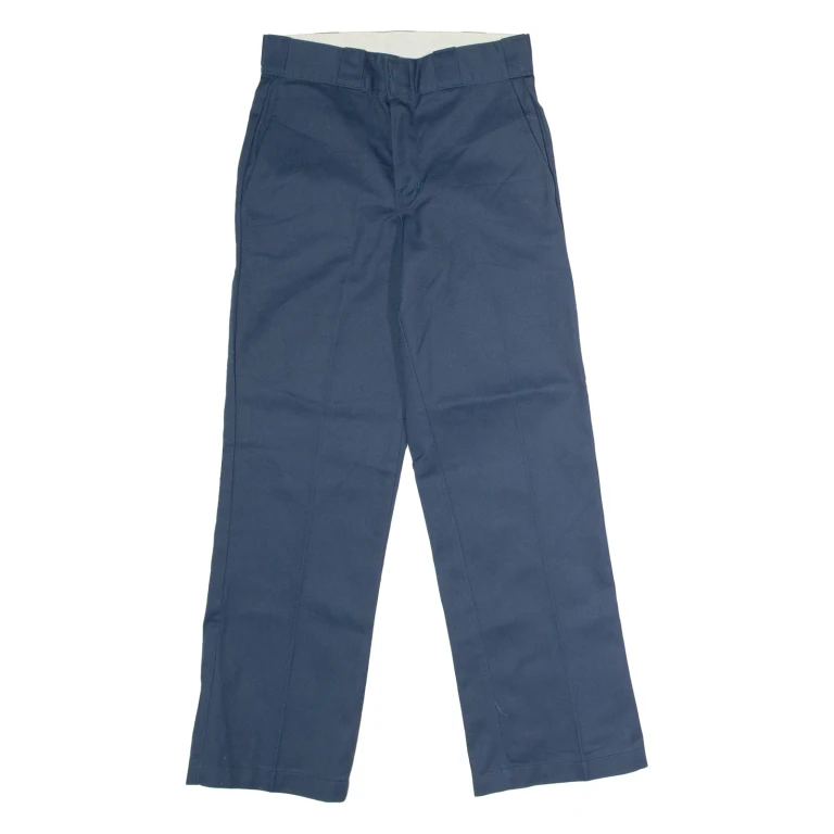 DICKIES Workwear Mens Twill Trousers Blue Regular Straight W26 L28