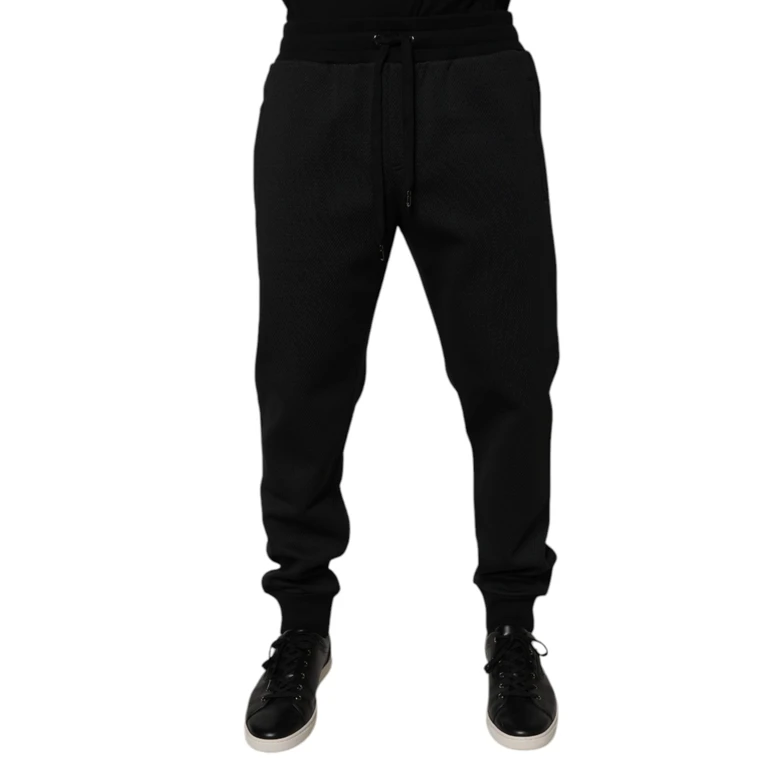 Dolce & Gabbana Black Polyester Men Jogger Sweatpants Pants Cotton Nylon - Men