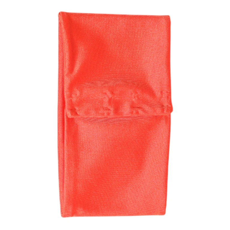 Orange Nylon Stretch Women Neck Warmer Scarf Elastane - Women