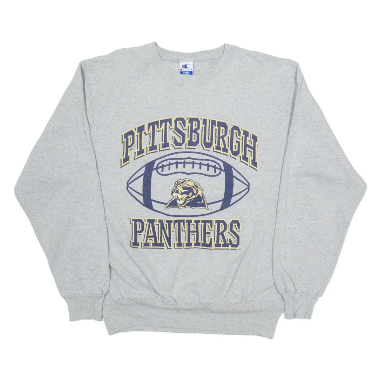 CHAMPION Pittsburgh Panthers Mens Sweatshirt Grey USA L