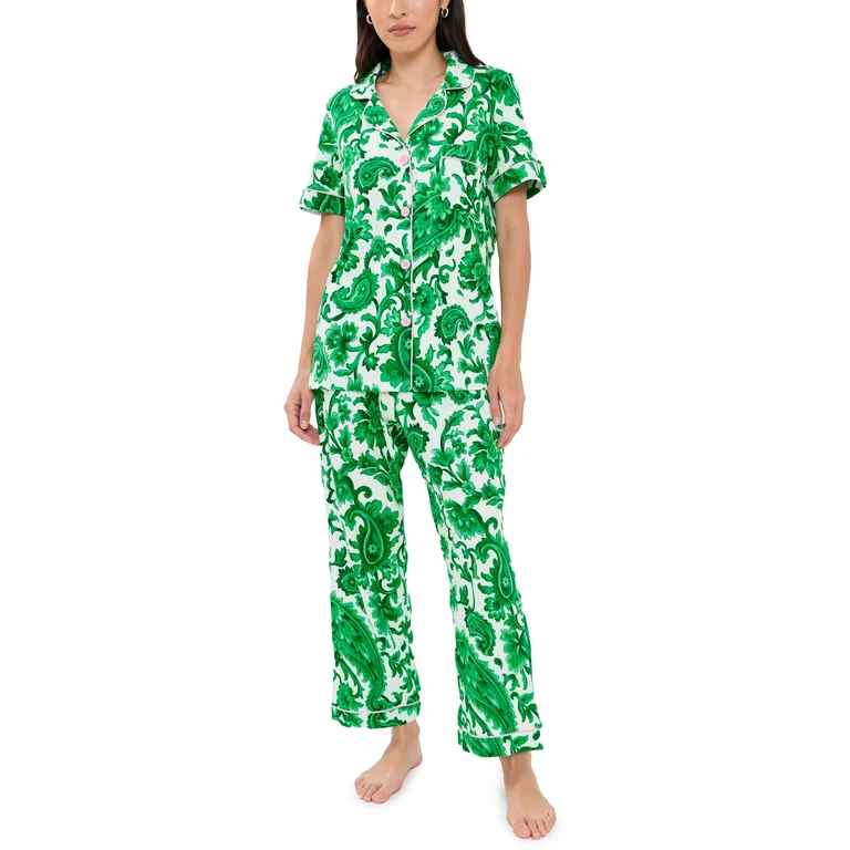 BedHead PJs Sorrento Verde Cropped Pajama Set Sorrento Verde M