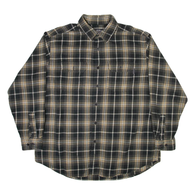 WOOLRICH Mens Shirt Grey Check Long Sleeve XL
