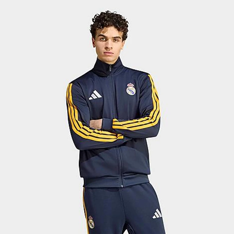 adidas Men's Real Madrid DNA Track Top in Night Navy Size: Small
