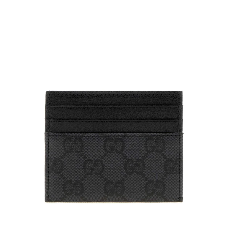 Black Gg Canvas Gucci Essence Classic Card Holder Blackblack Portafogli - Men